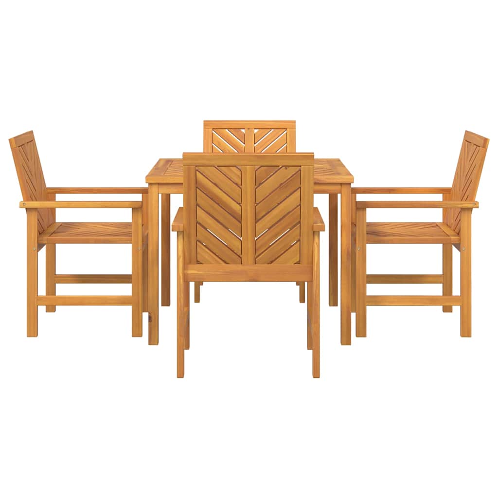 Garden Dining Set 5 pcs Brown Solid Acacia Wood