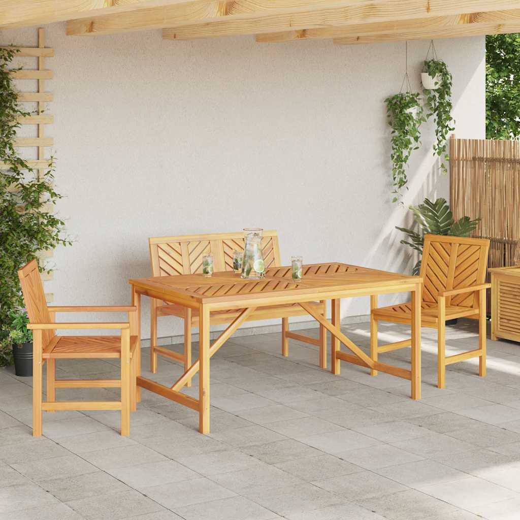 Garden Dining Set 4 pcs Brown Solid Acacia Wood