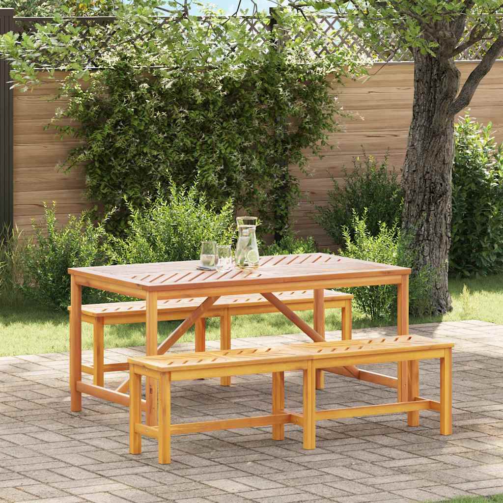 Garden Dining Set 3 pcs Brown Solid Acacia Wood
