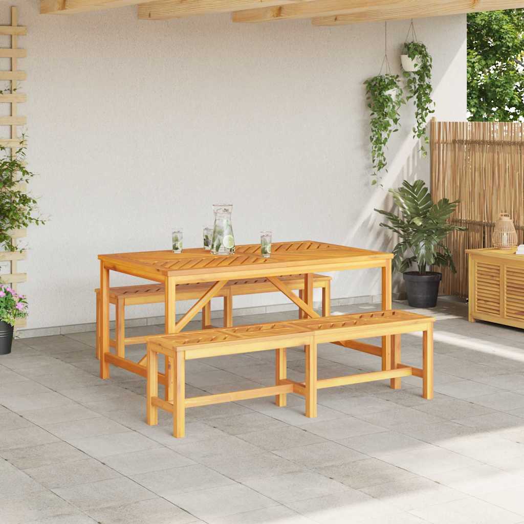 Garden Dining Set 3 pcs Brown Solid Acacia Wood