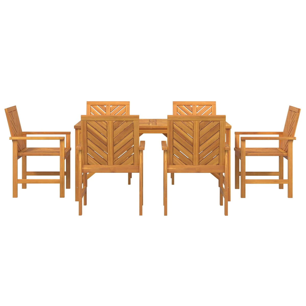 Garden Dining Set 7 pcs Brown Solid Acacia Wood