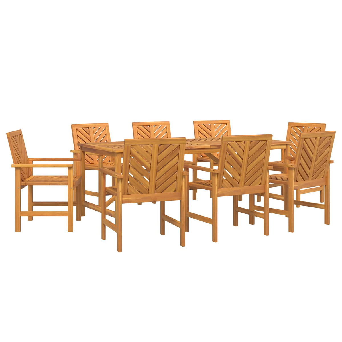 Garden Dining Set 9 pcs Brown Solid Acacia Wood