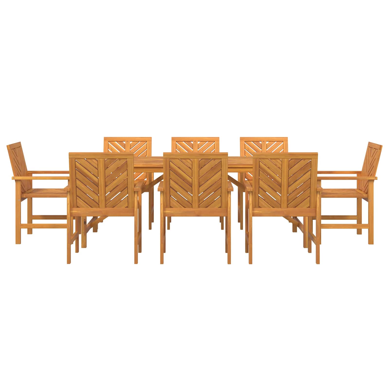 Garden Dining Set 9 pcs Brown Solid Acacia Wood