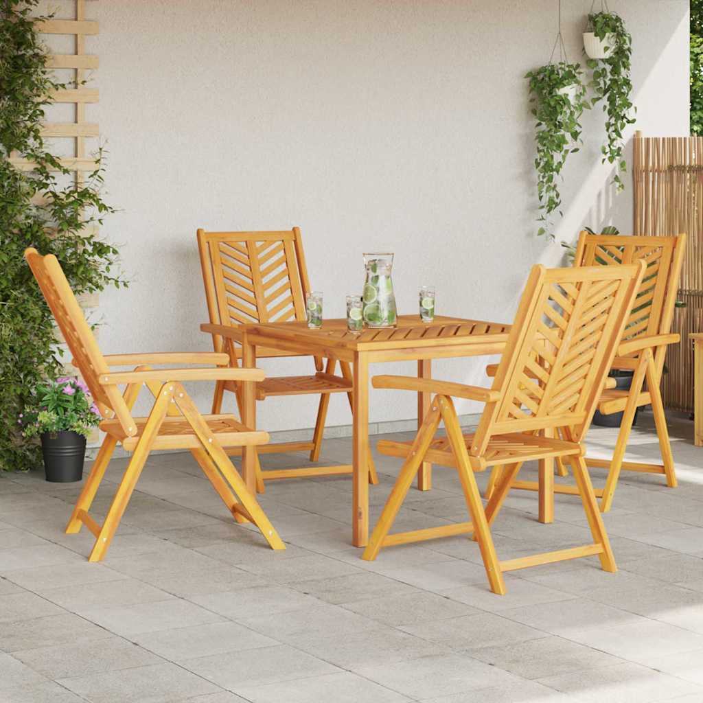 Garden Dining Set 5 pcs Brown Solid Acacia Wood
