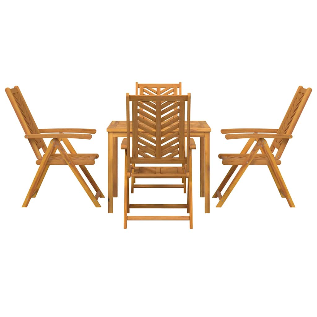 Garden Dining Set 5 pcs Brown Solid Acacia Wood