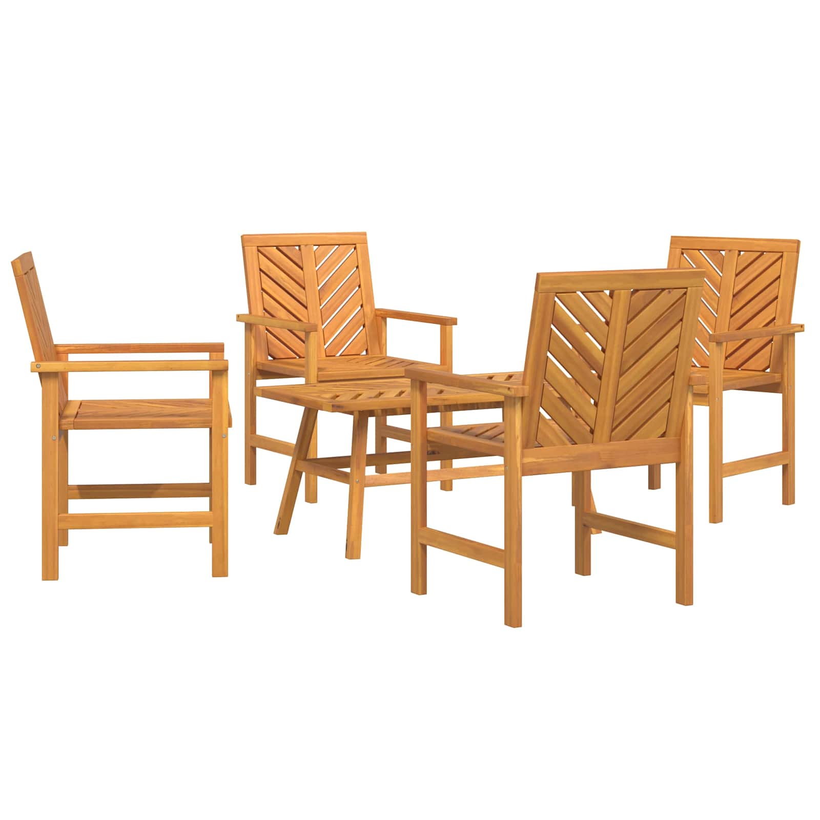 Garden Lounge Set 5 pcs Brown Solid Acacia Wood