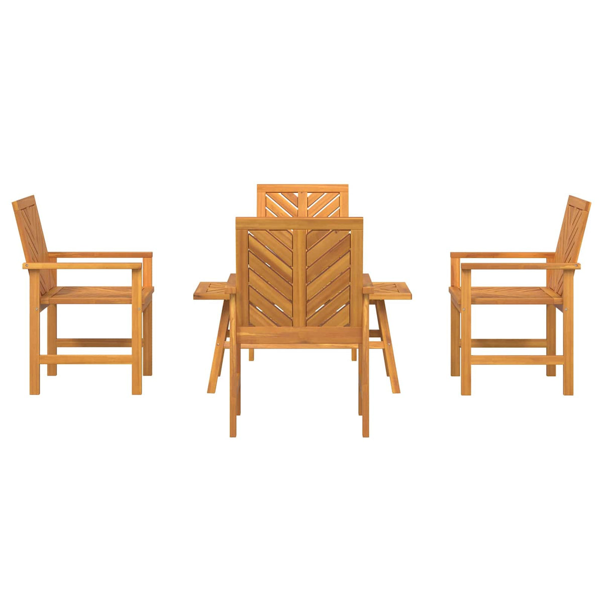 Garden Lounge Set 5 pcs Brown Solid Acacia Wood