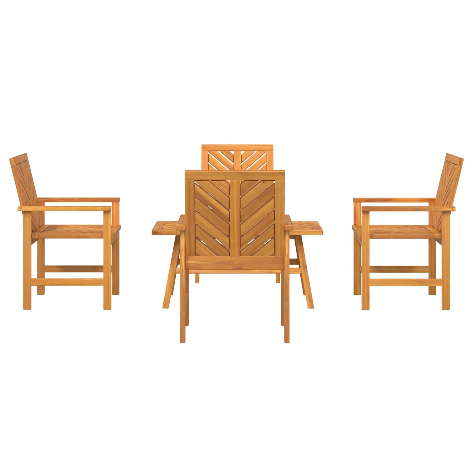 Garden Lounge Set 5 pcs Brown Solid Acacia Wood