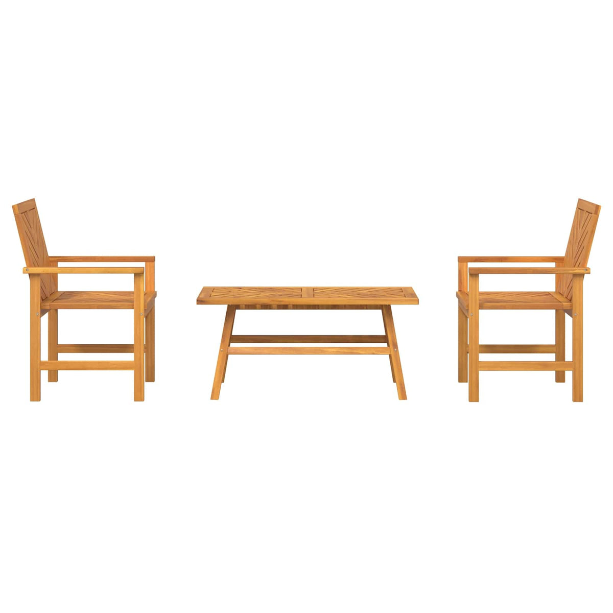 Garden Lounge Set 3 pcs Brown Solid Acacia Wood