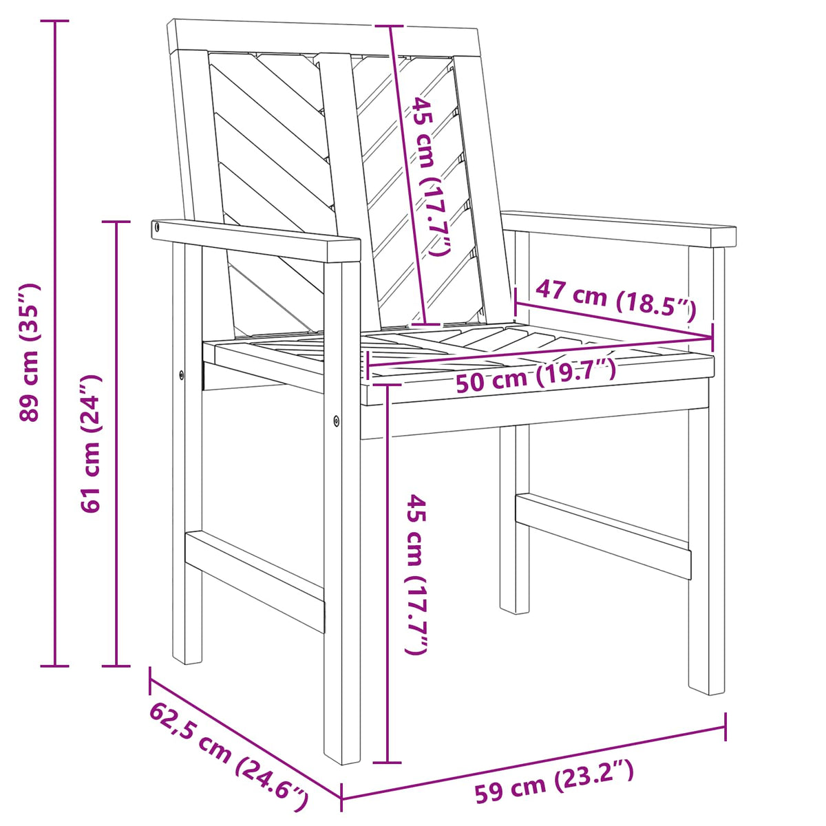 Dining Chair 6 pcs Natural 62.5 x 59 x 89 cm Solid Acacia Wood