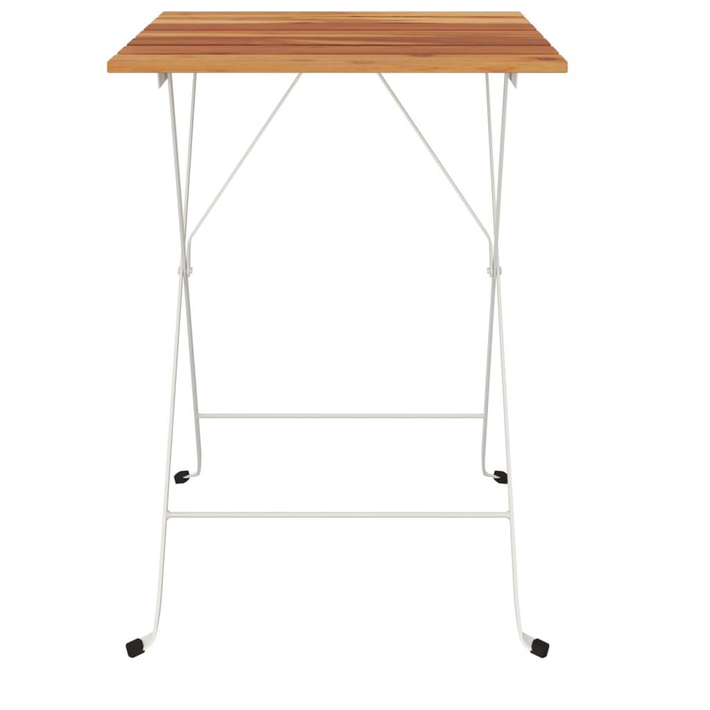 Folding Bistro Table 55x54x71 cm Solid Wood Acacia and Steel