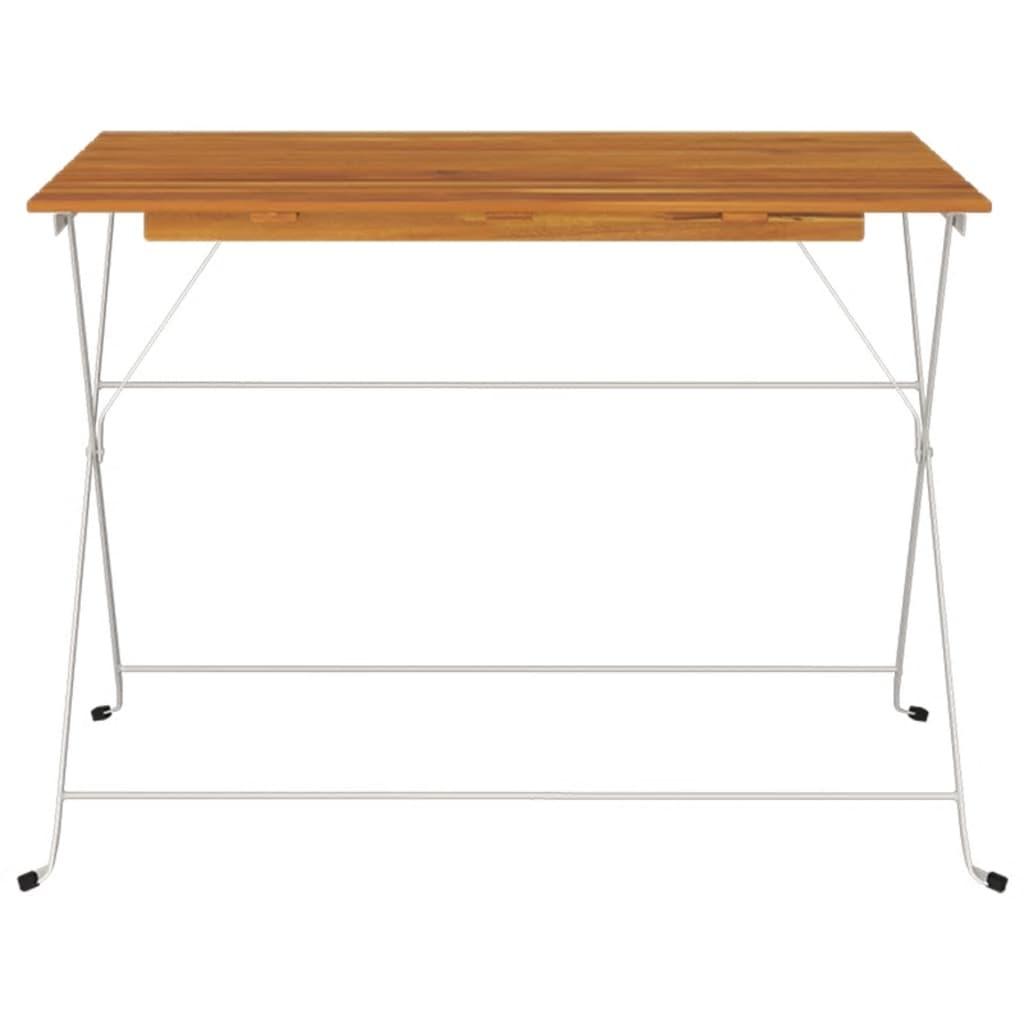 Folding Bistro Table 100x54x71 cm Solid Wood Acacia and Steel