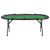 10-Player Folding Poker Table Green 207x106x76 cm