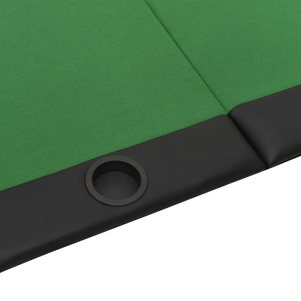 10-Player Folding Poker Table Green 207x106x76 cm