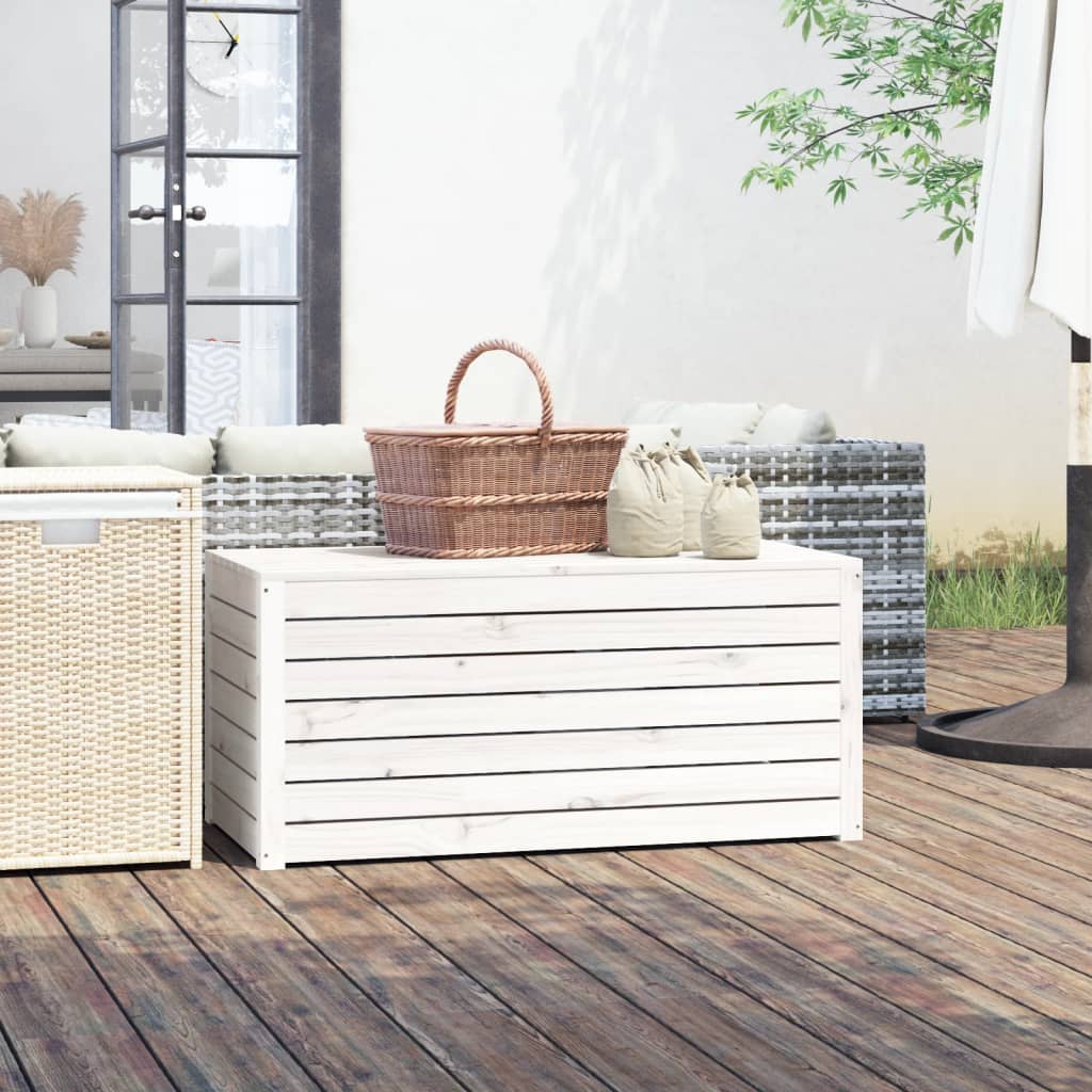 Garden Box White 101x50.5x46.5 cm Solid Wood Pine