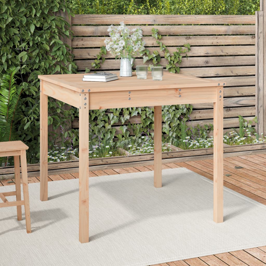 Garden Table 82.5x82.5x76 cm Solid Wood Pine