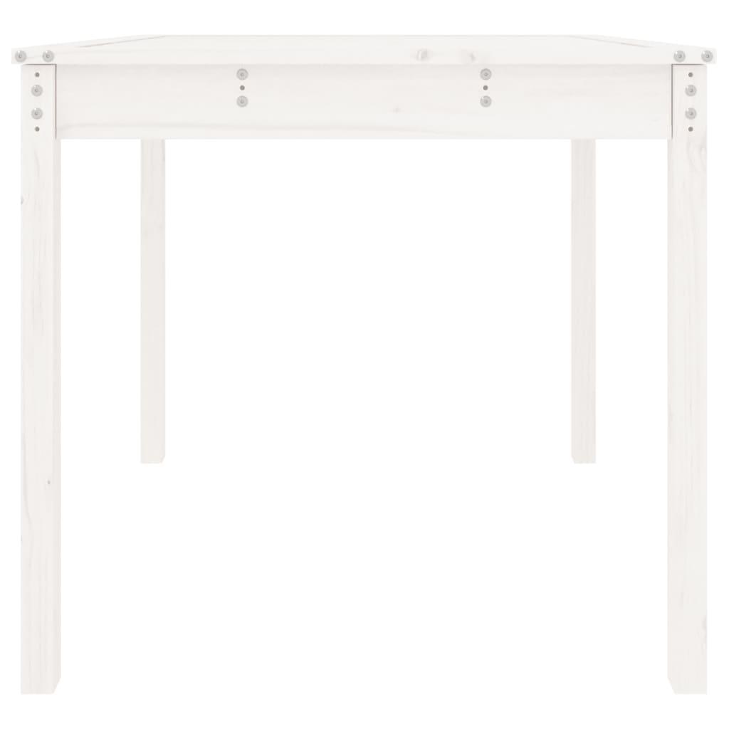 Garden Table White 82.5x82.5x76 cm Solid Wood Pine