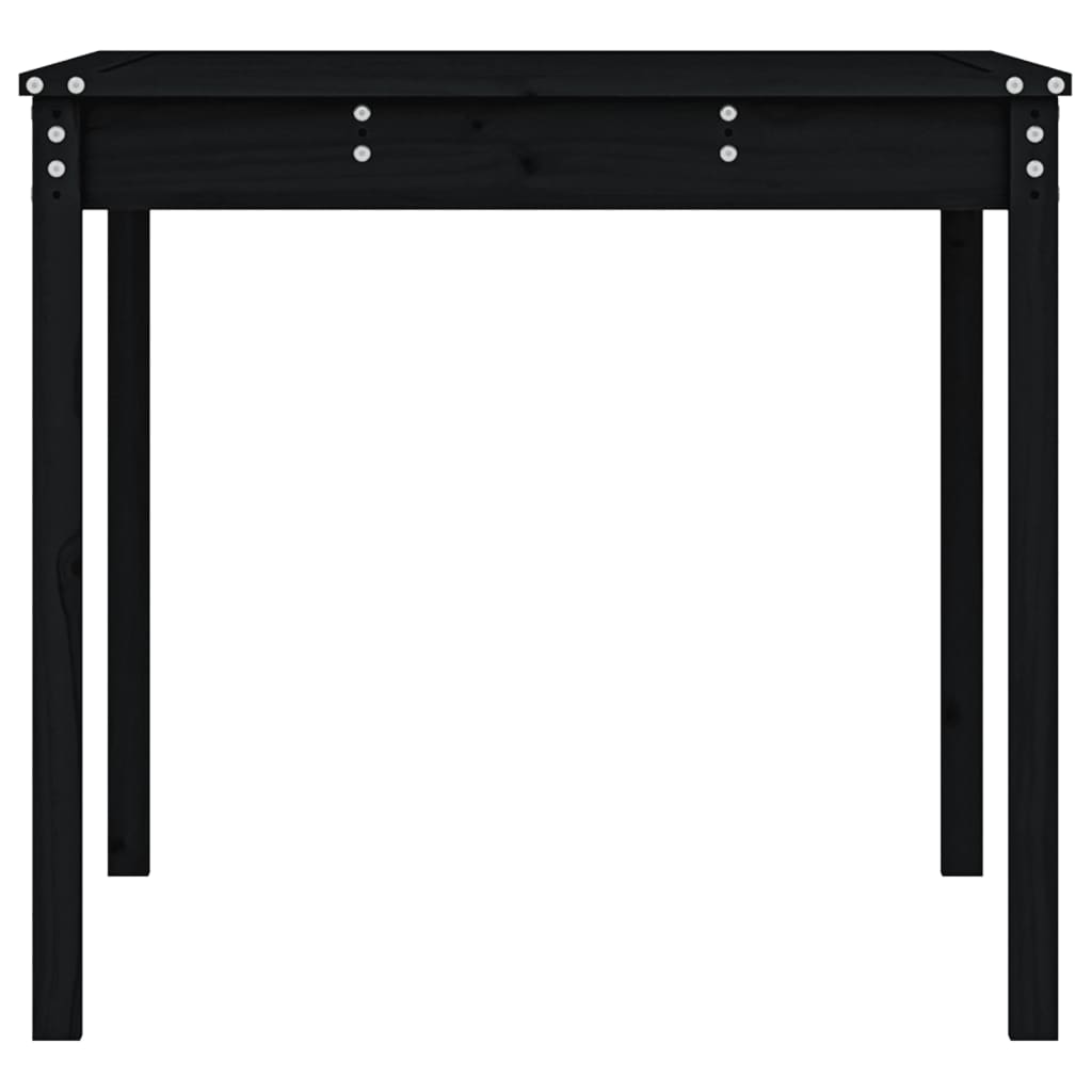 Garden Table Black 121x82.5x76 cm Solid Wood Pine