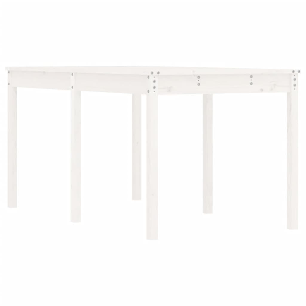 Garden Table White 159.5x82.5x76 cm Solid Wood Pine