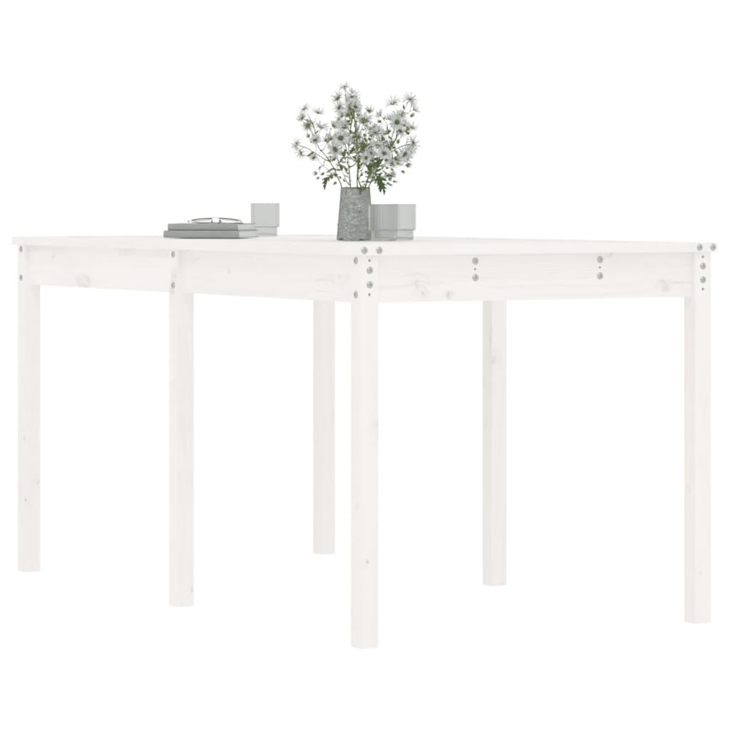 Garden Table White 159.5x82.5x76 cm Solid Wood Pine