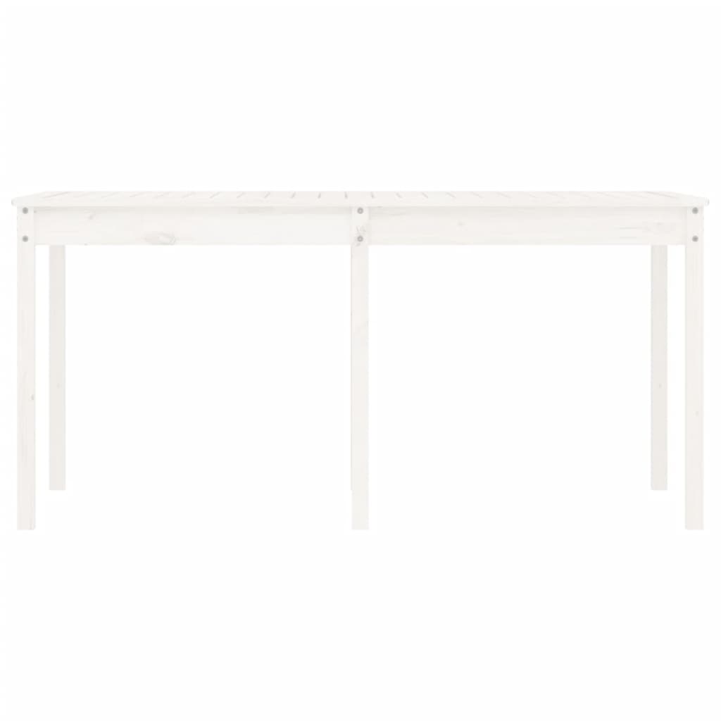 Garden Table White 159.5x82.5x76 cm Solid Wood Pine