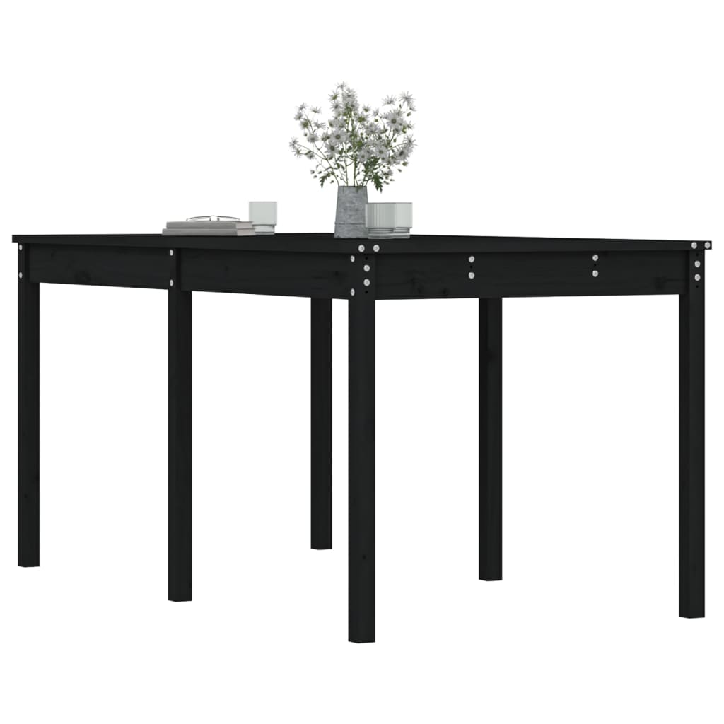 Garden Table Black 159.5x82.5x76 cm Solid Wood Pine