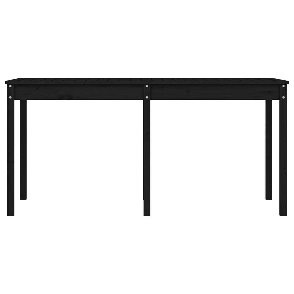 Garden Table Black 159.5x82.5x76 cm Solid Wood Pine