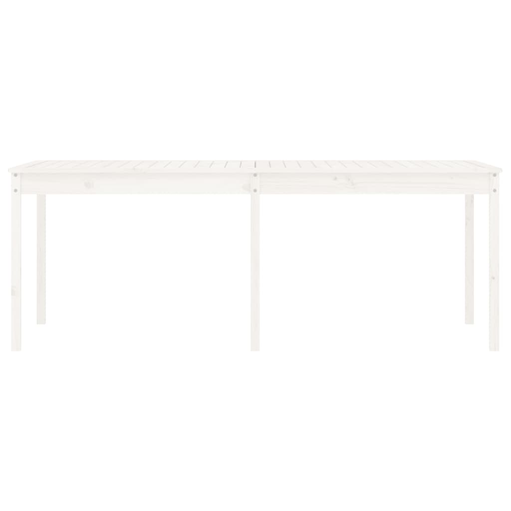 Garden Table White 203.5x100x76 cm Solid Wood Pine