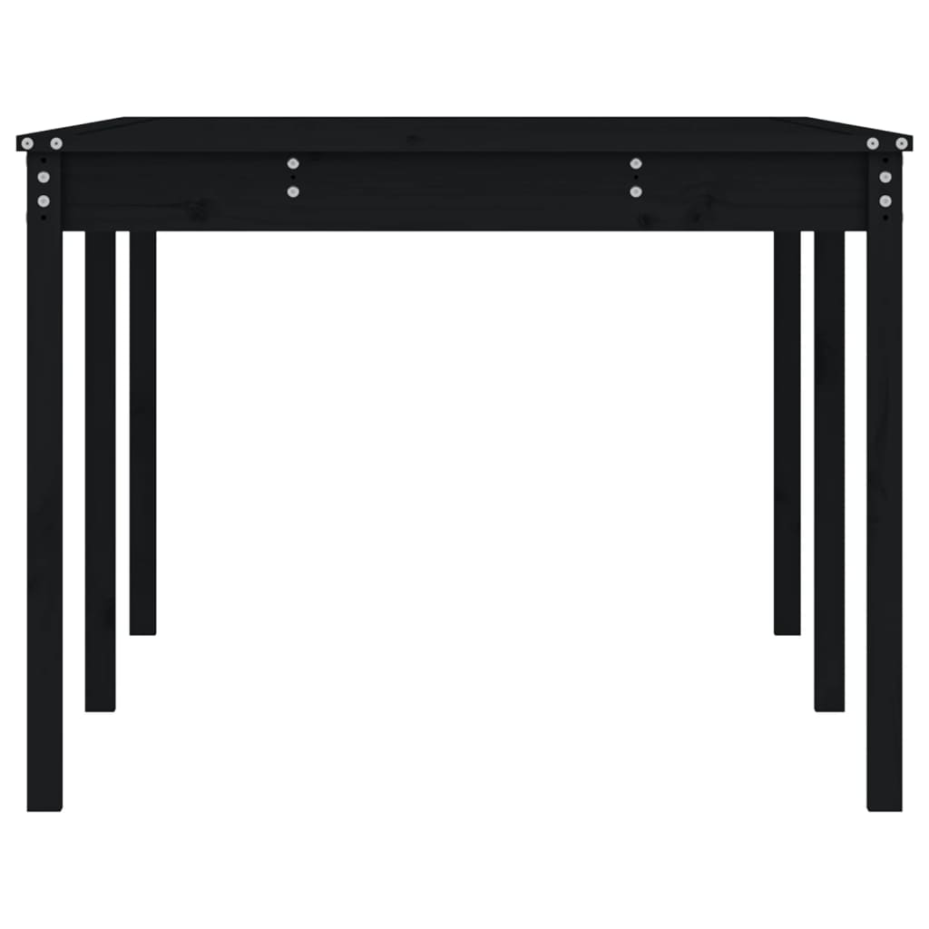 Garden Table Black 203.5x100x76 cm Solid Wood Pine