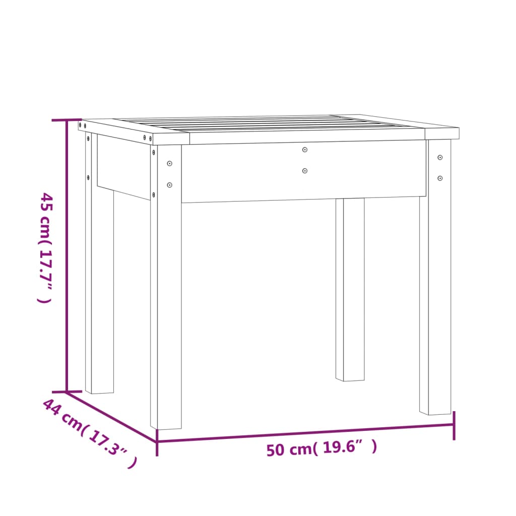 Garden Bench White 50x44x45 cm Solid Wood Pine