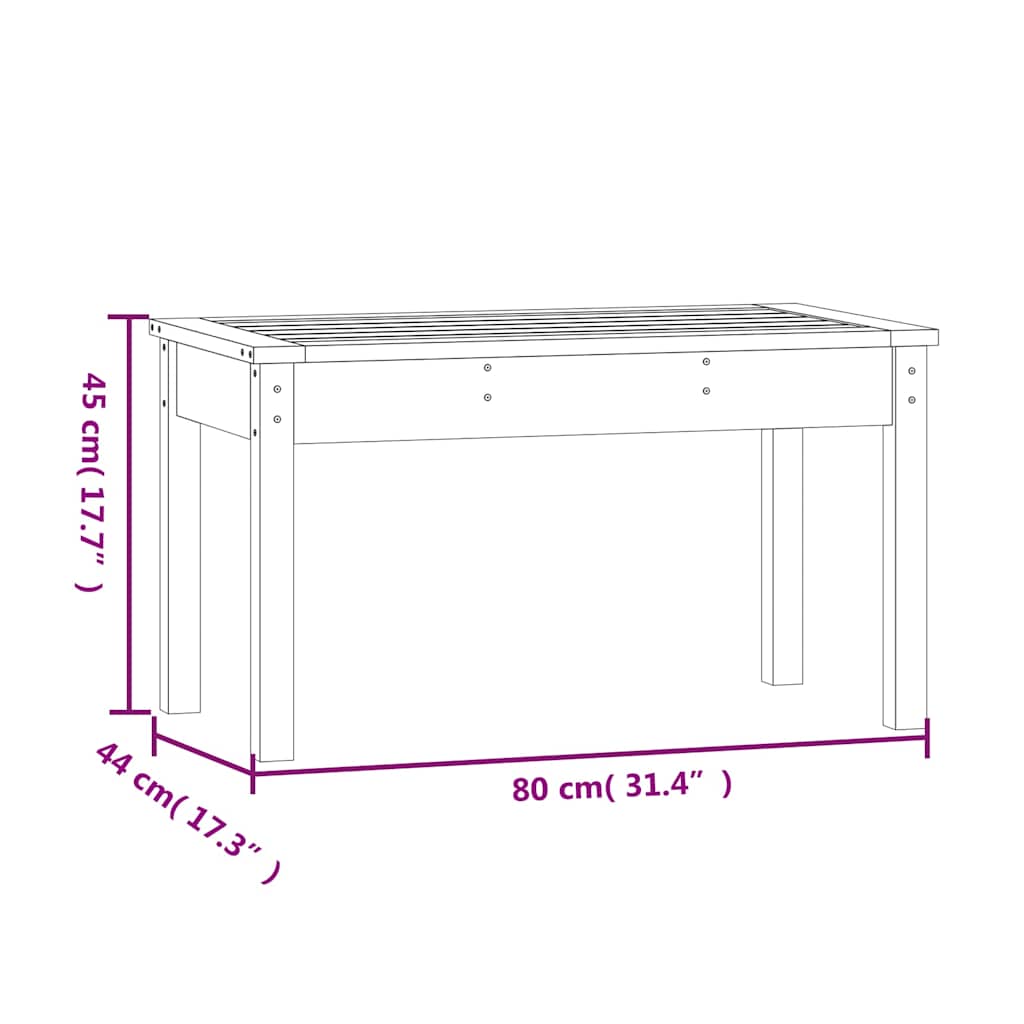 Garden Bench Grey 80x44x45 cm Solid Wood Pine