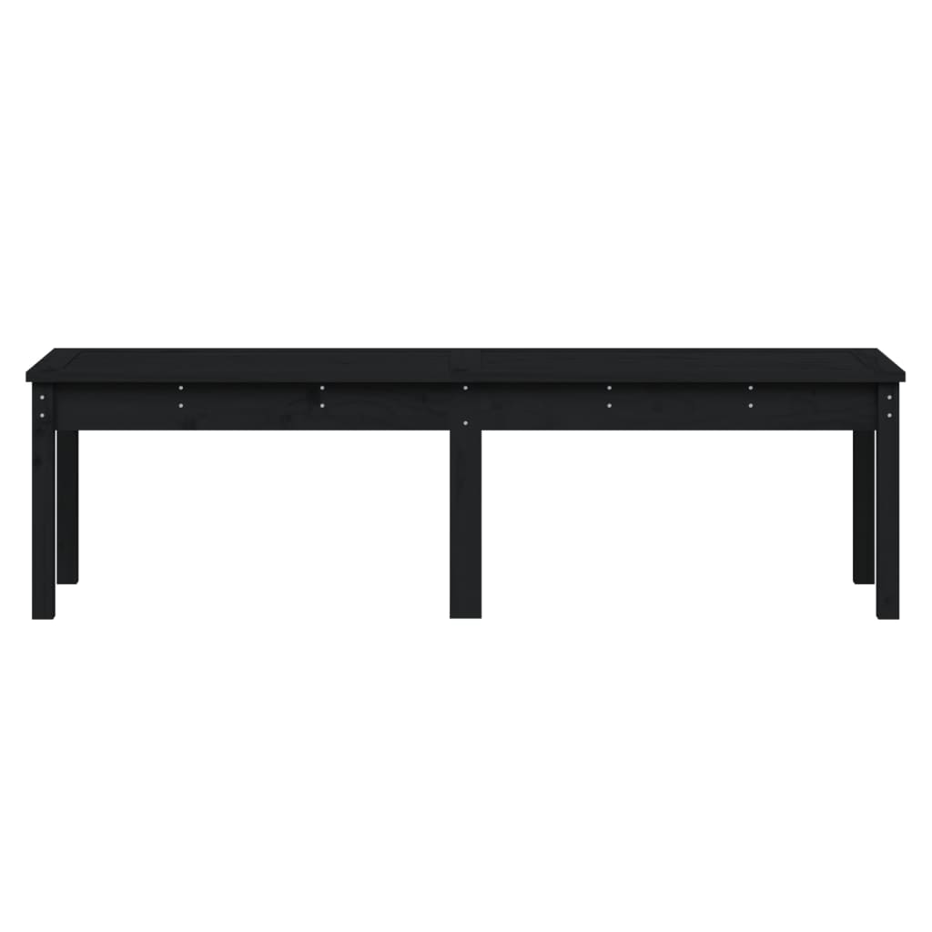 2-Seater Garden Bench Black 159.5x44x45 cm Solid Wood Pine