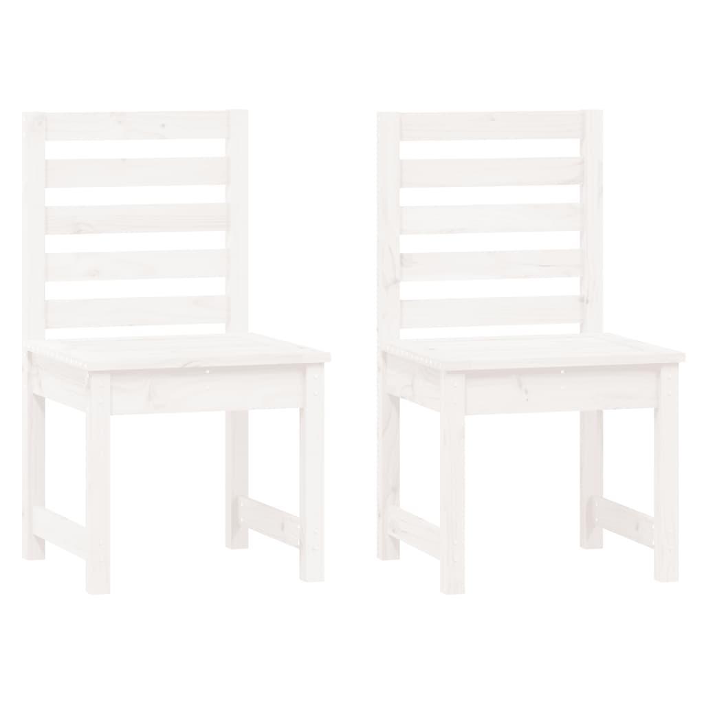 Garden Chairs 2 pcs White 50x48x91.5 cm Solid Wood Pine