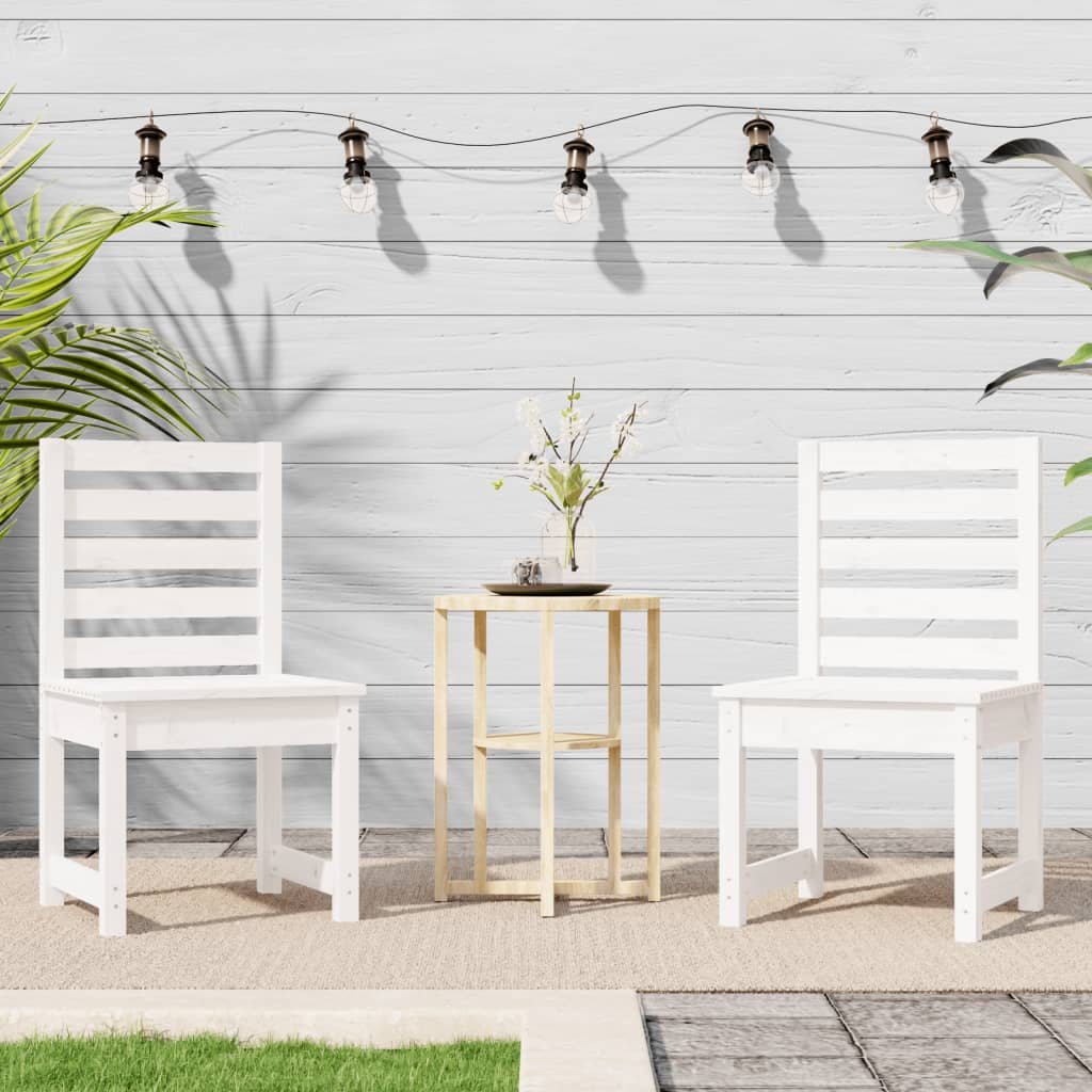 Garden Chairs 2 pcs White 50x48x91.5 cm Solid Wood Pine