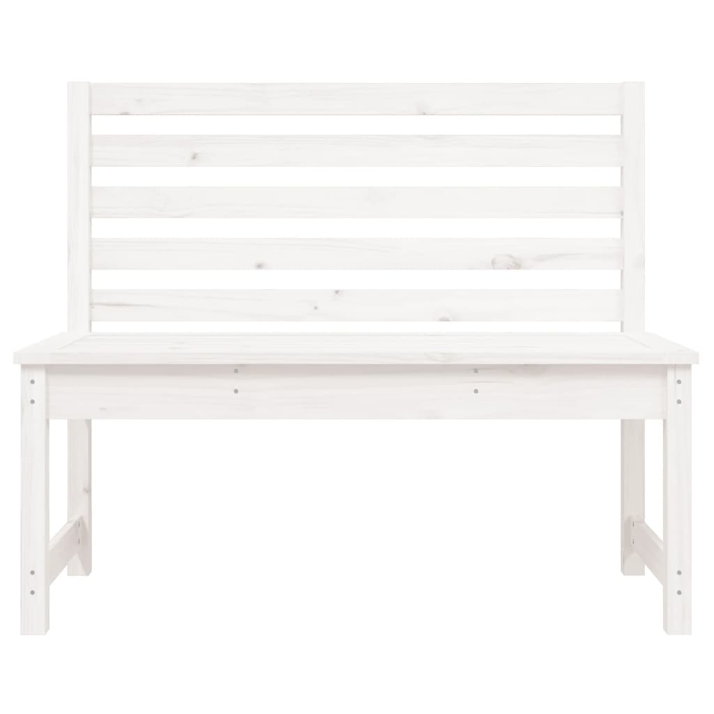 Garden Bench White 109 cm Solid Wood Pine