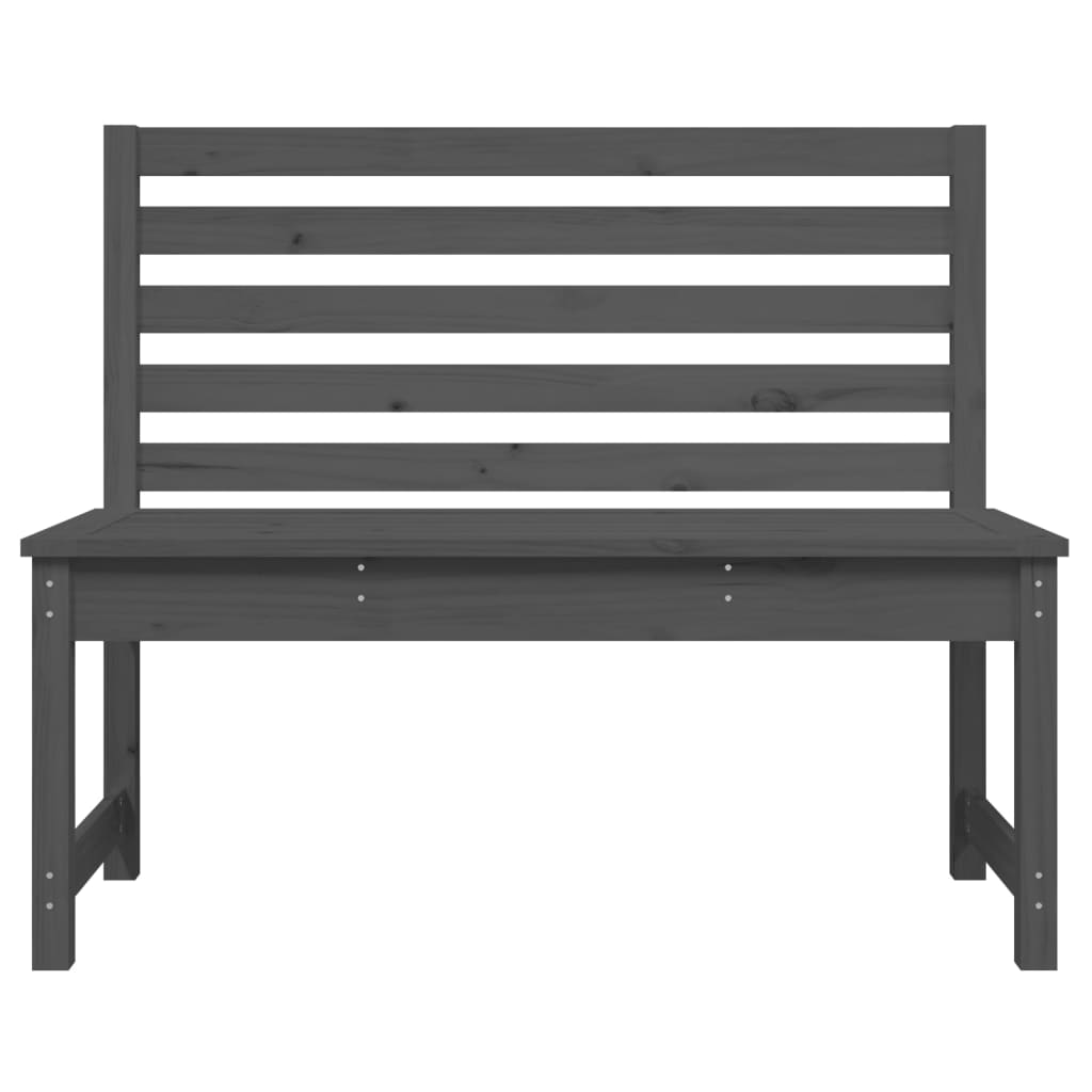 Garden Bench Grey 109 cm Solid Wood Pine