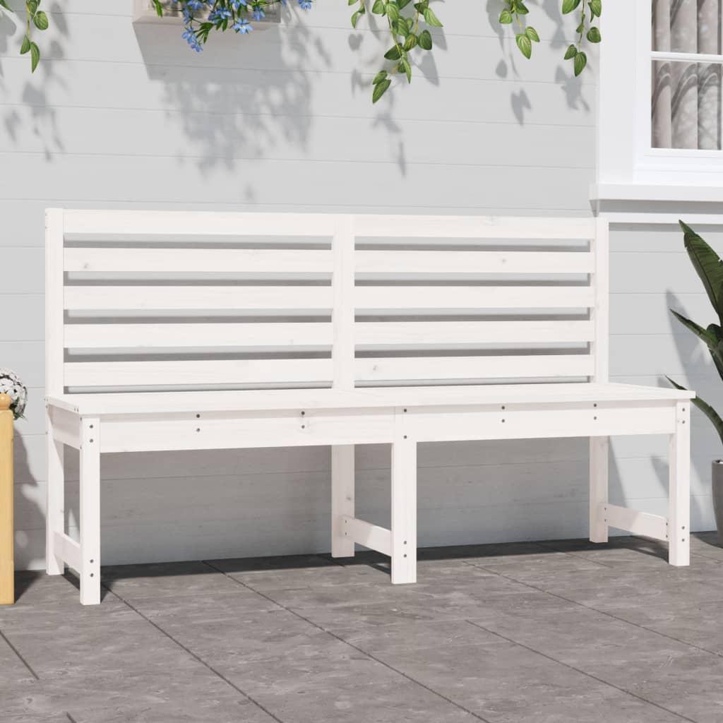 Garden Bench White 157.5 cm Solid Wood Pine