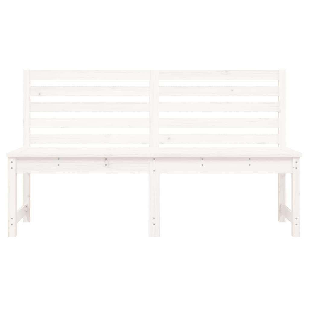 Garden Bench White 157.5 cm Solid Wood Pine