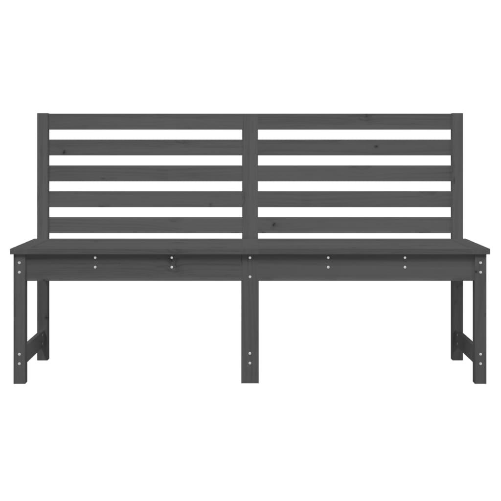 Garden Bench Grey 157.5 cm Solid Wood Pine