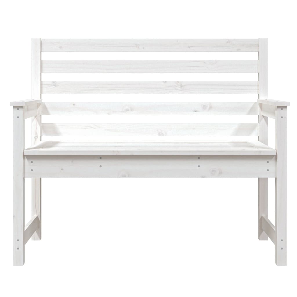 Garden Bench White 109x48x91.5 cm Solid Wood Pine