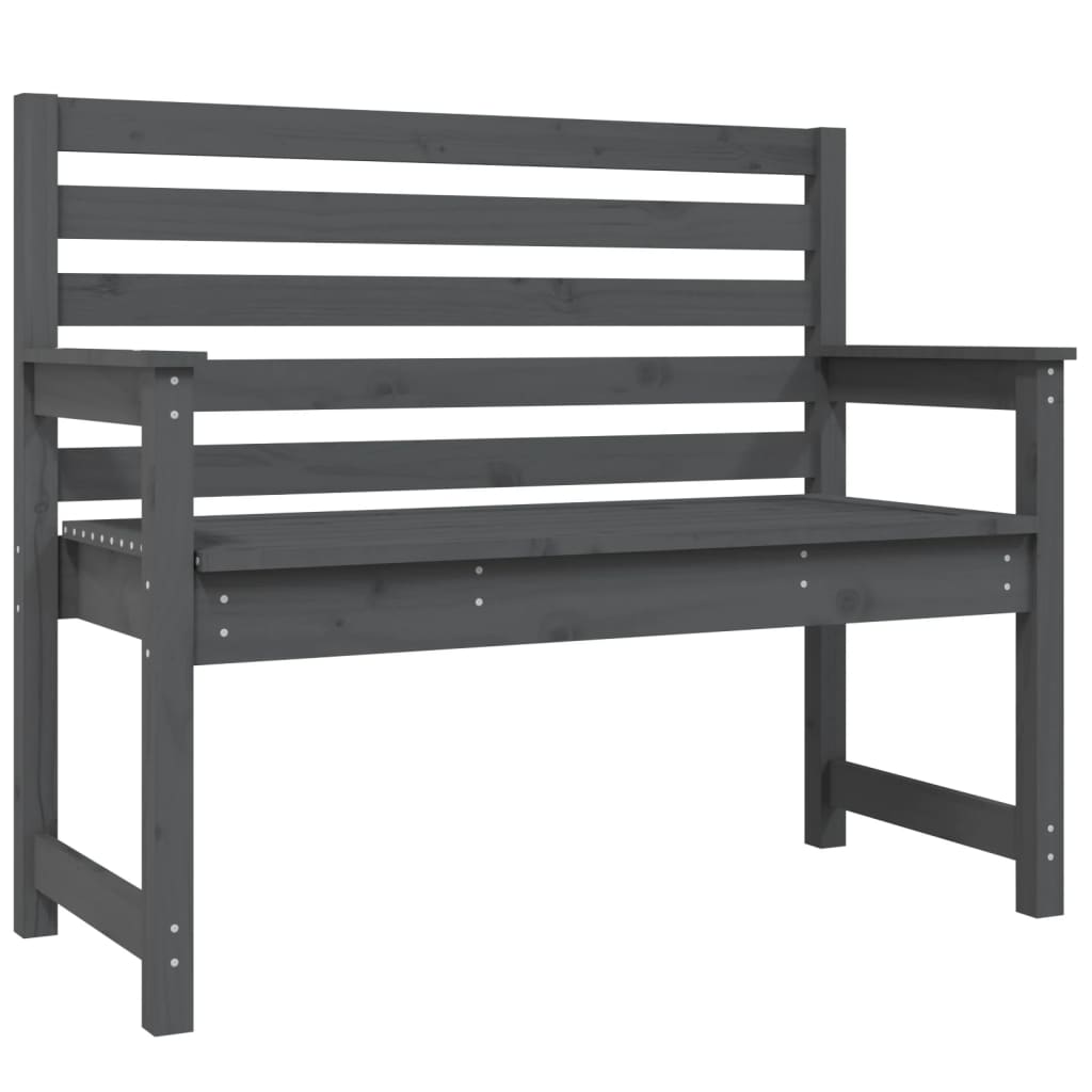 Garden Bench Grey 109x48x91.5 cm Solid Wood Pine