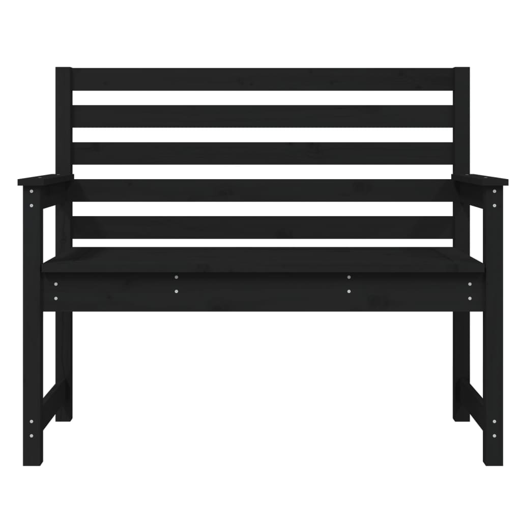 Garden Bench Black 109x48x91.5 cm Solid Wood Pine