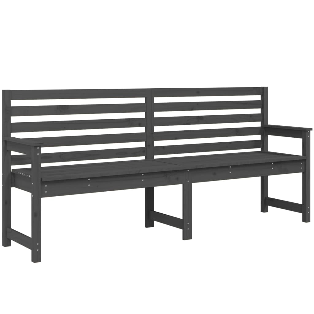 Garden Bench Grey 203.5x48x91.5 cm Solid Wood Pine