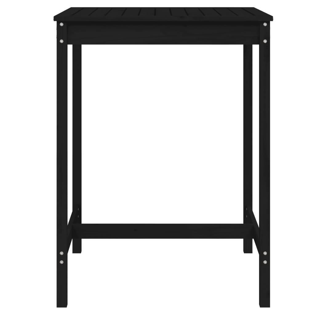 Garden Table Black 82.5x82.5x110 cm Solid Wood Pine