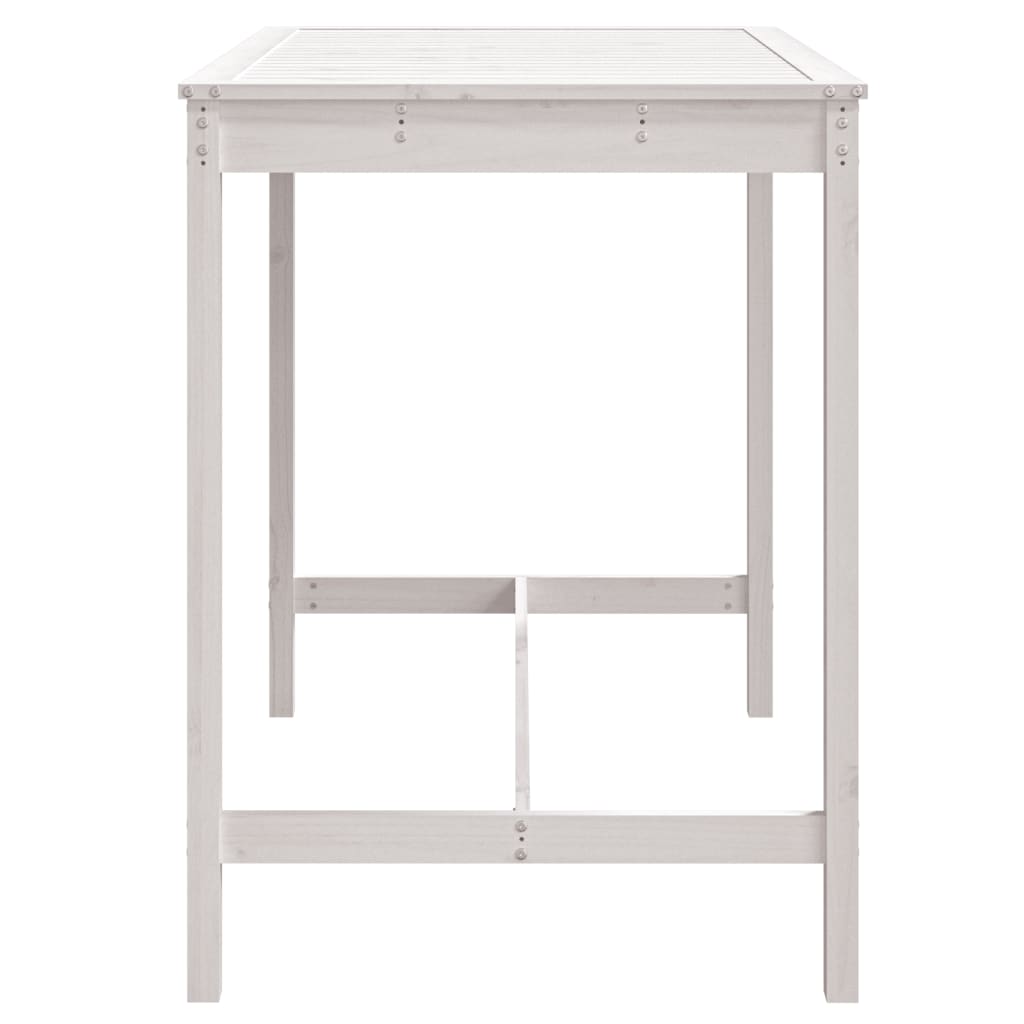 Garden Table White 121x82.5x110 cm Solid Wood Pine