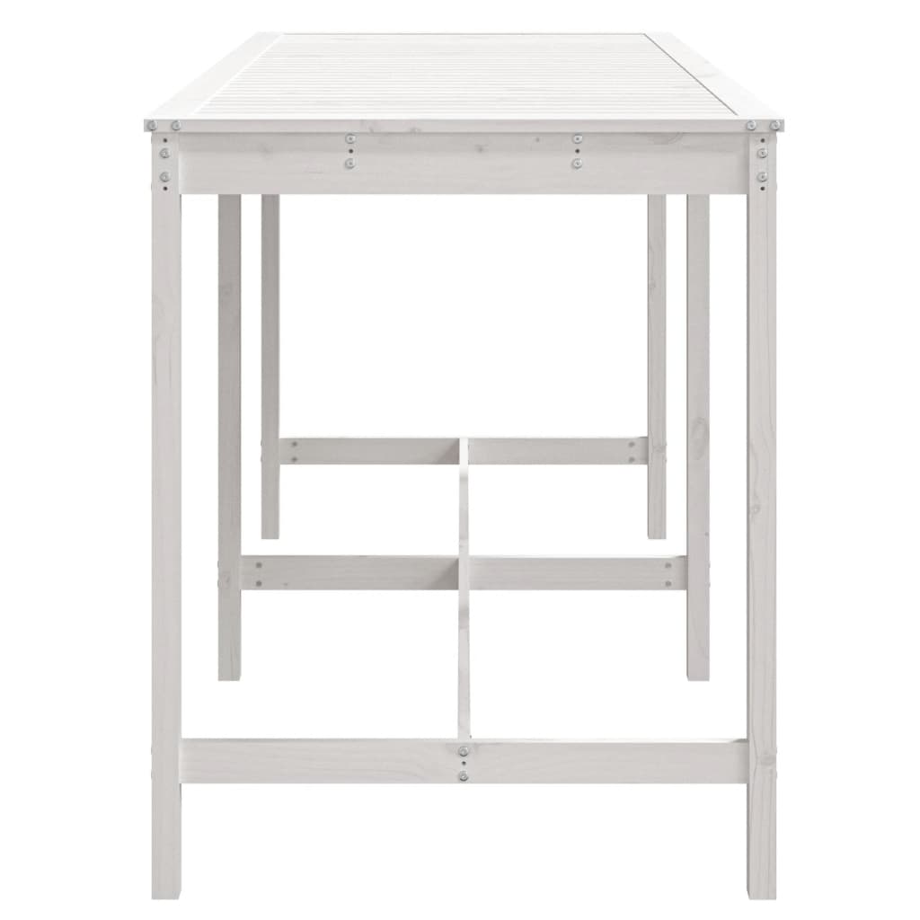 Garden Table White 203.5x90x110 cm Solid Wood Pine