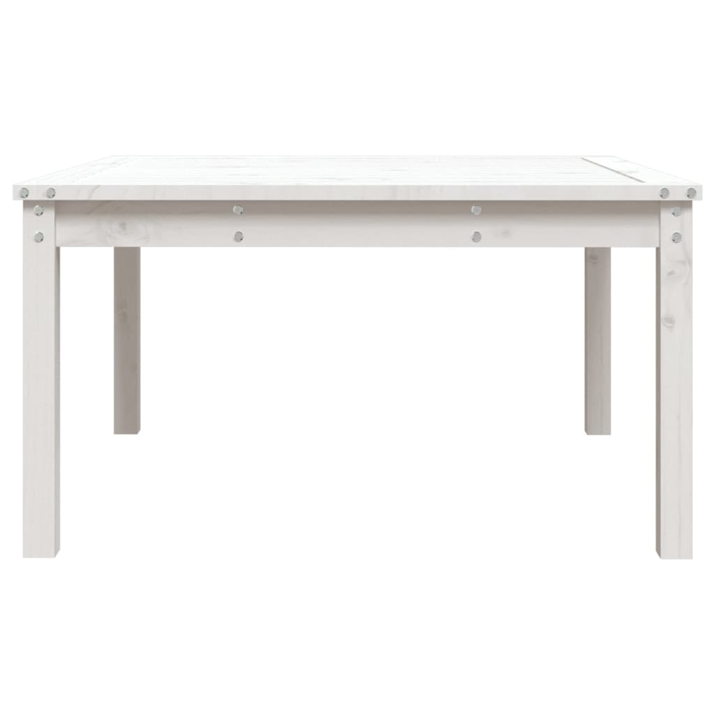 Garden Table White 82.5x82.5x45 cm Solid Wood Pine