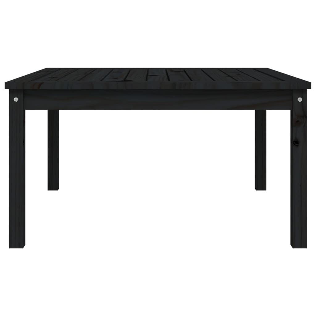 Garden Table Black 82.5x82.5x45 cm Solid Wood Pine