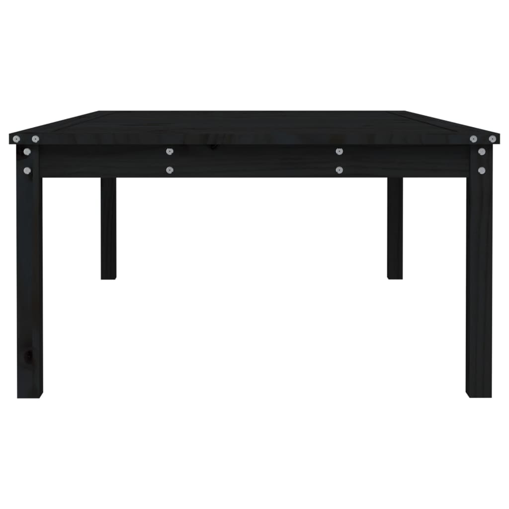 Garden Table Black 121x82.5x45 cm Solid Wood Pine