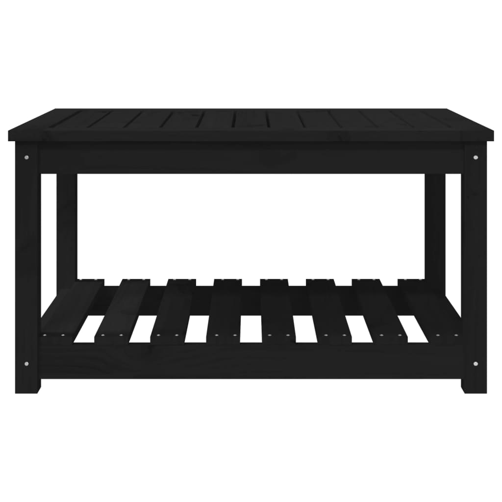 Garden Table Black 82.5x50.5x45 cm Solid Wood Pine